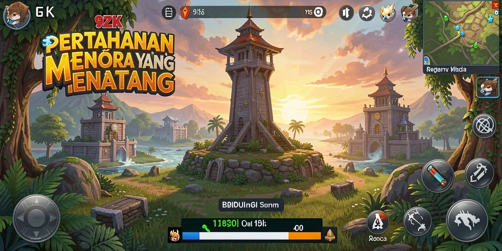Gameplay Tower Defense yang mendebarkan dan menarik di 9ZK.