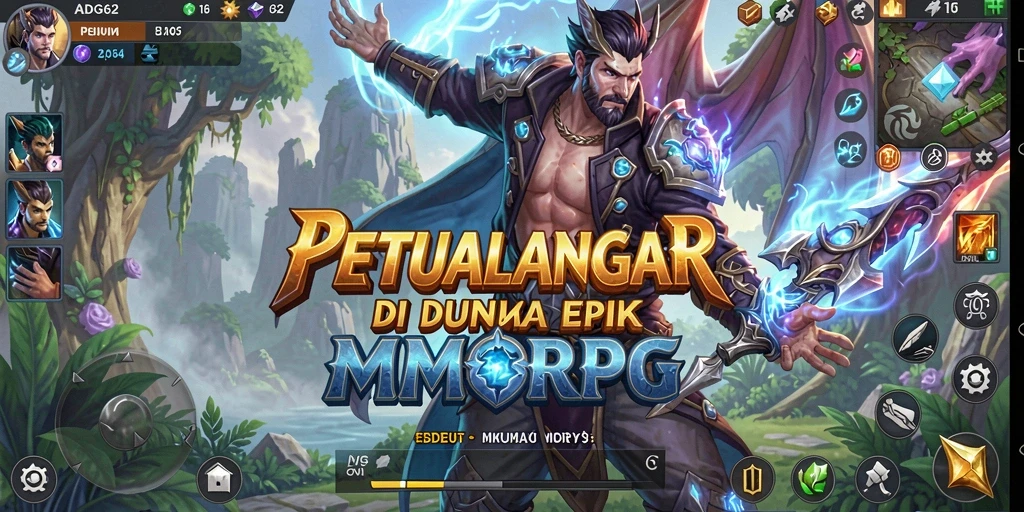 Tangkapan layar utama ADG62 menampilkan aksi pertarungan epic dalam MMORPG.