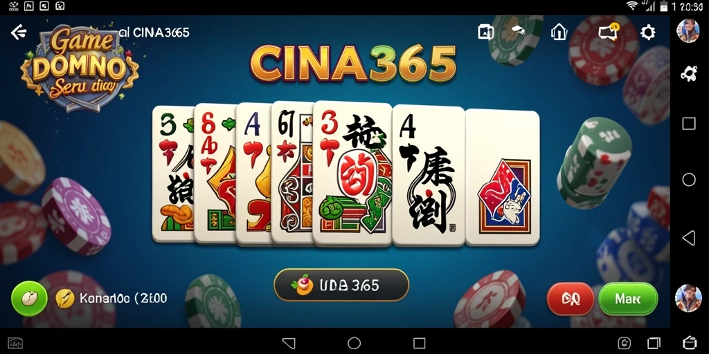 Tampilan gameplay domino yang menarik dan interaktif.