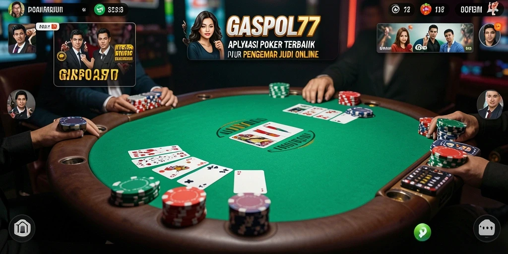 Screenshot GASPOL77 menampilkan gameplay poker yang seru dan interaktif.
