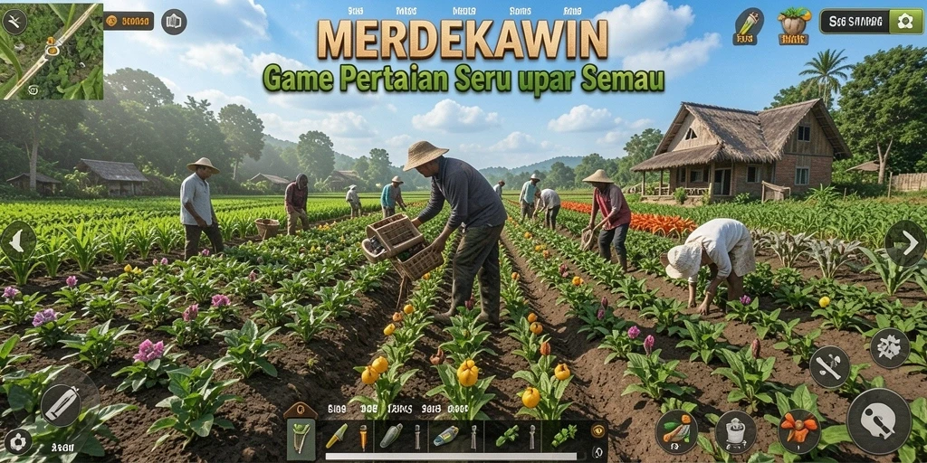 Gambaran gameplay MERDEKAWIN yang menarik di dunia pertanian.