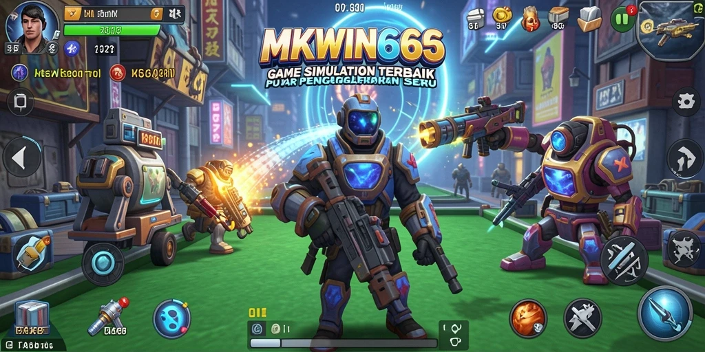 Tampilan utama gameplay MKWIN666 yang menampilkan simulasi menarik.