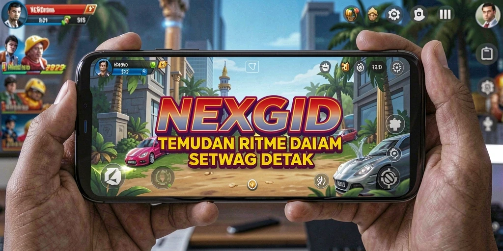 Screenshot gameplay NEXGID yang menampilkan aksi seru dalam musik.