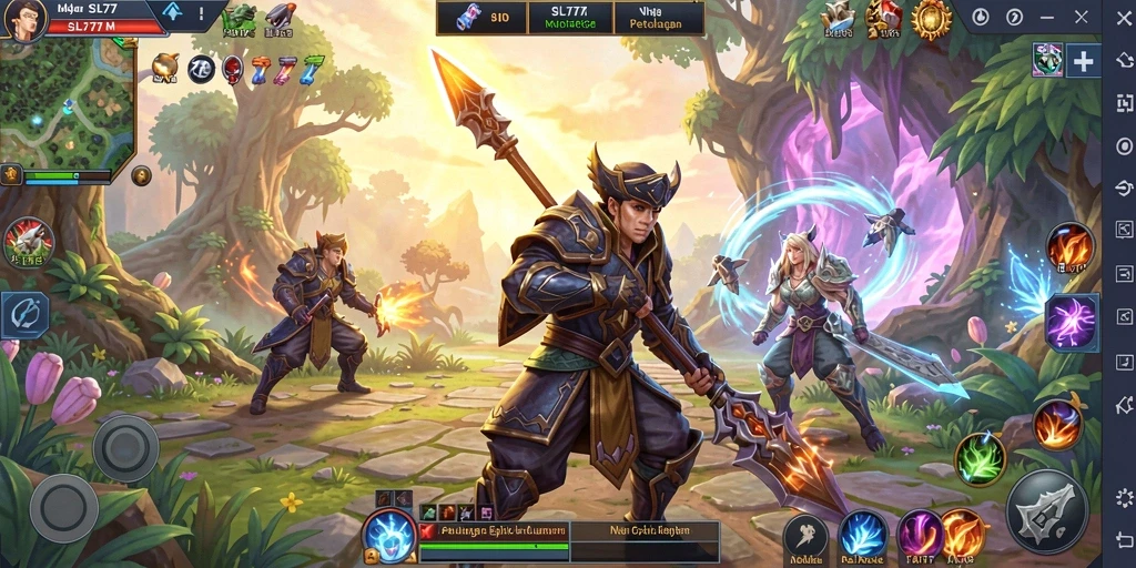 Tampilan gameplay seru dalam dunia MMORPG SL777.