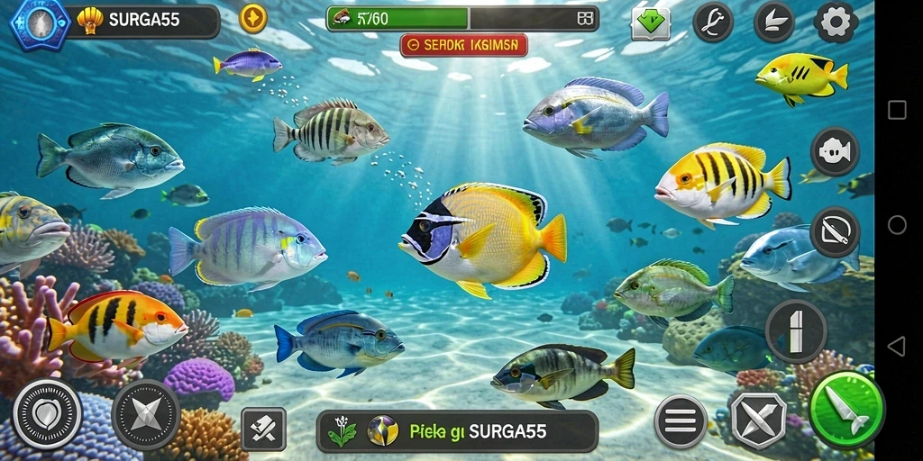 Screenshot gameplay Tembak Ikan SURGA55 yang seru dan menarik.