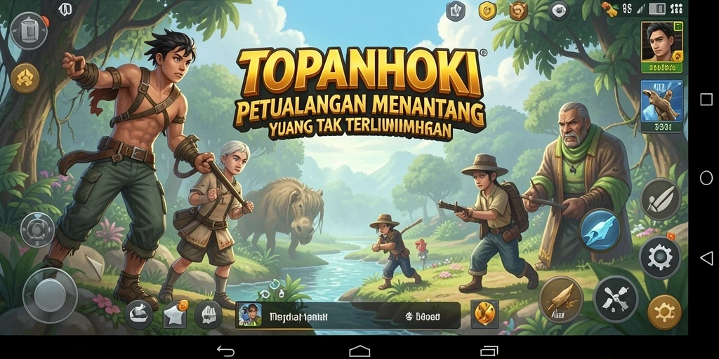Gameplay TOPANHOKI yang mendebarkan dalam dunia petualangan.