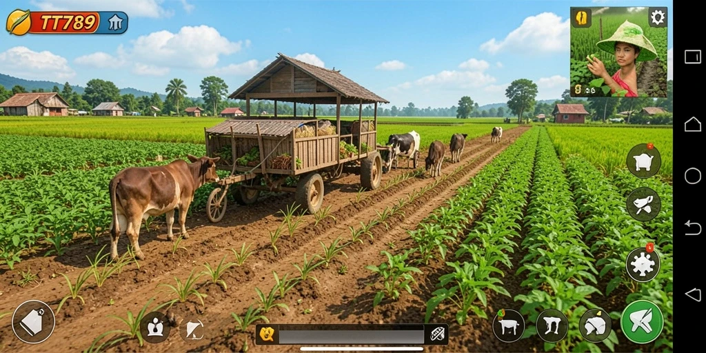 Tampilan menarik gameplay pertanian di TT789.